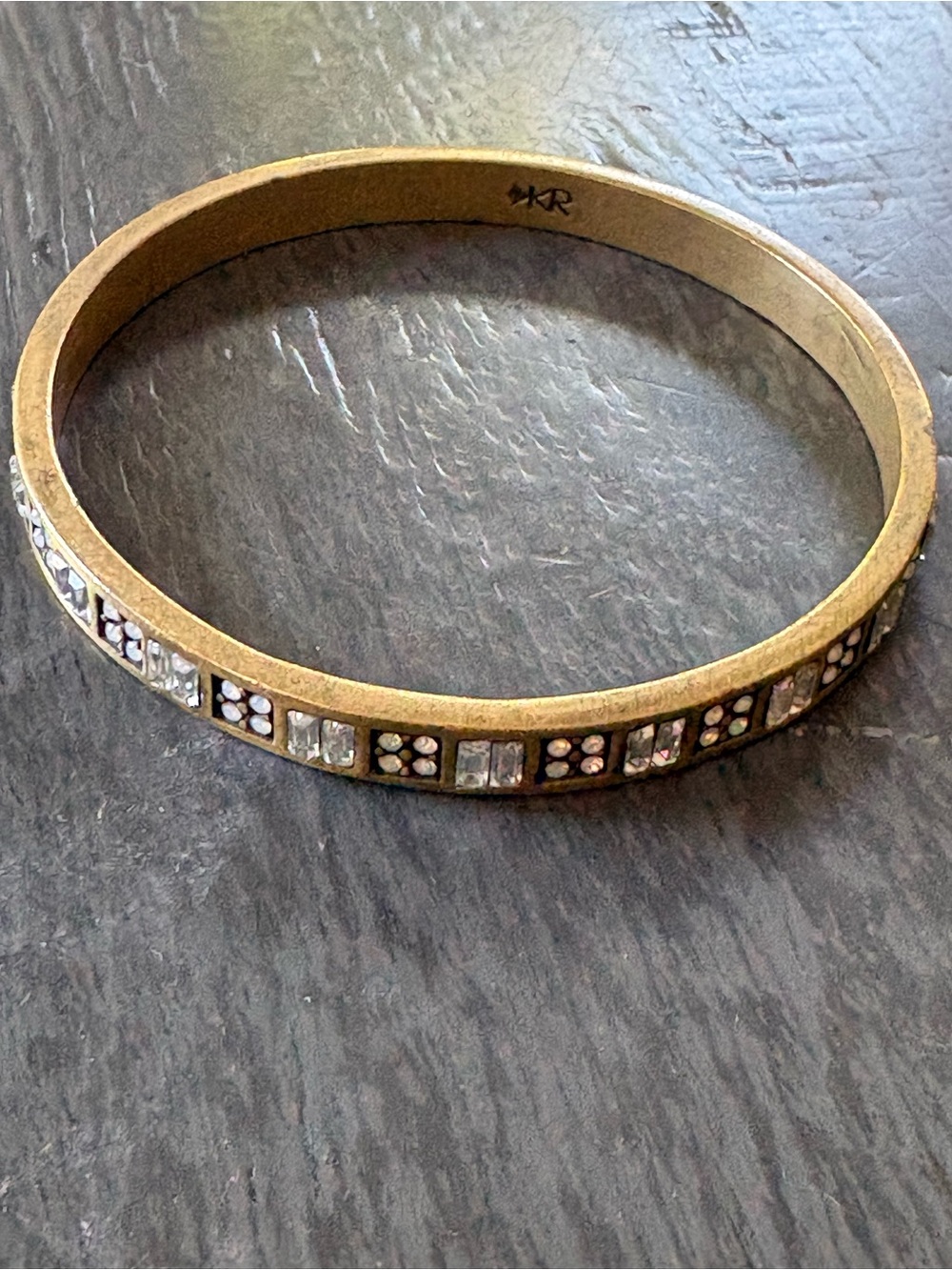 Silpada Gold-Tone Modern Maven Crystal Accent Bangle Bracelet